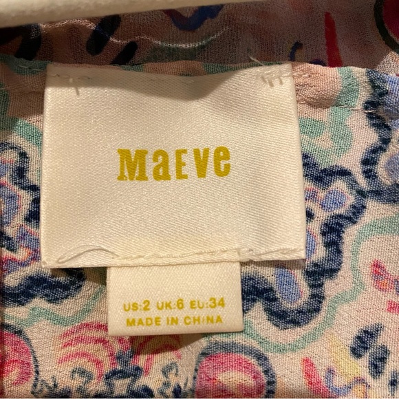 MAEVE Anthropologie Women Colorful Print Dress Size 2 - Picture 8 of 11